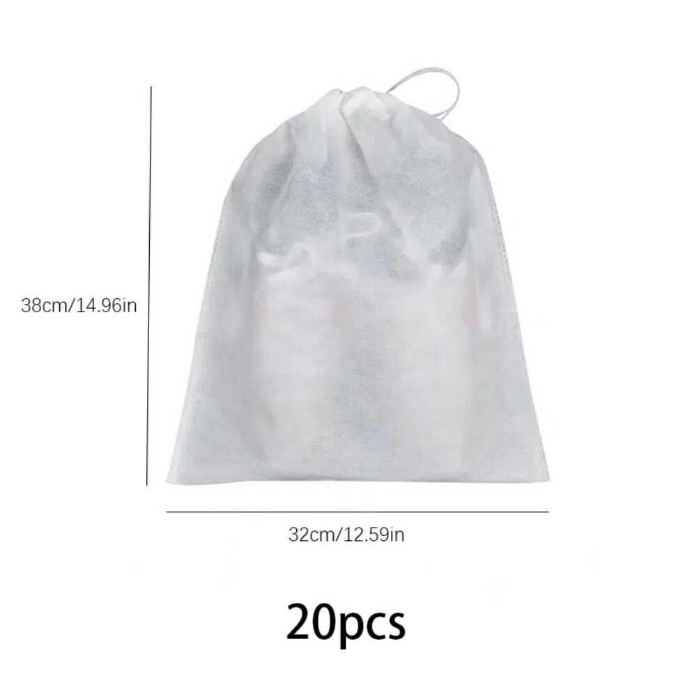 Portable Shoe Dust Covers Non-Woven Fabric Drawstring Travel Storage Bag Clear Dustproof Pouch For Drying Shoes Shoes Protector