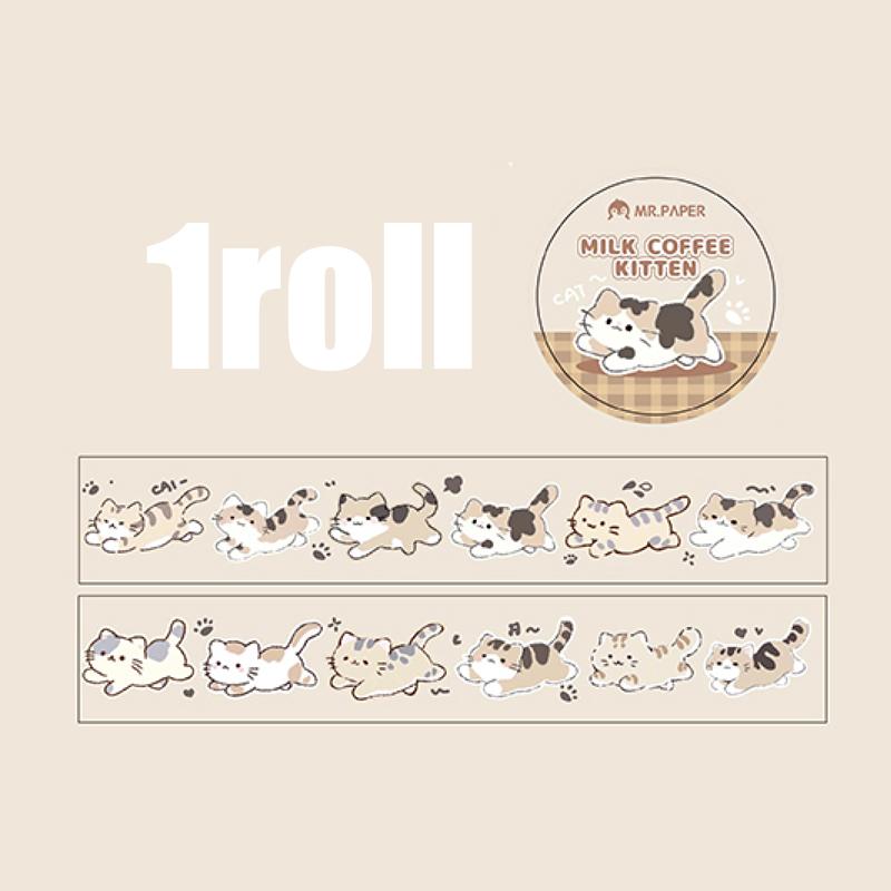 1 Rolle Niedliches Haustier-Thema Washi Tape für DIY Scrapbooking Journal Collage Aufkleber Handyhülle Notizbuch Dekorationszubehör