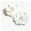 Korean Style White Flower Pearl Stud Earrings for Women - Atmospheric, Small, Fresh