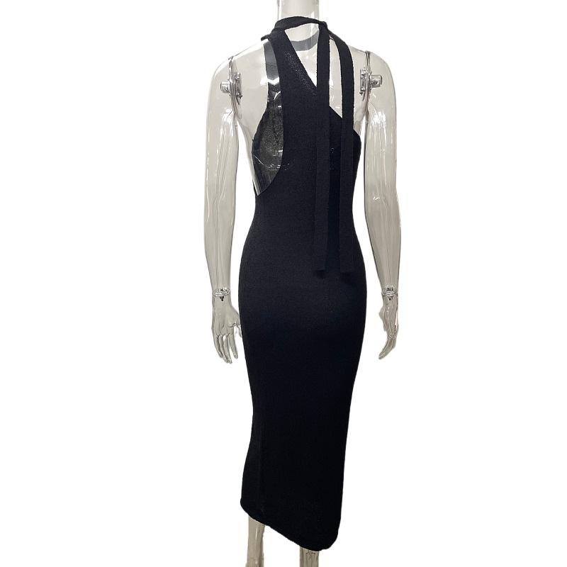 IHUASU Modischer Damenrock, sexy Hottie, hängender Hals, Strickkleider für Frauen