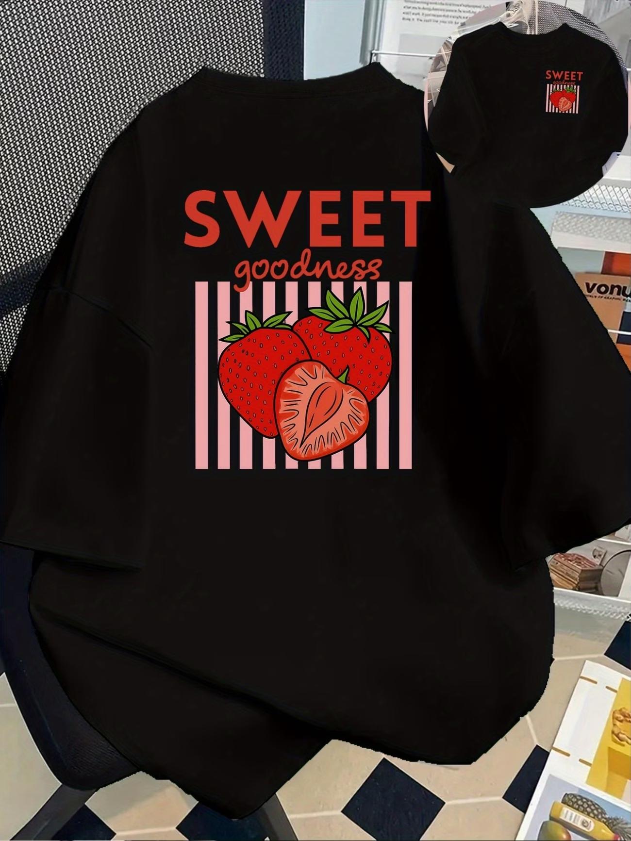 Strawberry Fields Forever Print T Shirts Women Breathable T-Shirt Hip Hop Loose Streetwear All-Match Casual Clothing Women S