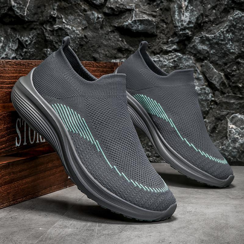 Women Shoes Knitting Sock Sneakers Summer Slip On Flat Plus Size 45 Loafers Flats Walking Comfortable Shoes Man Running Green