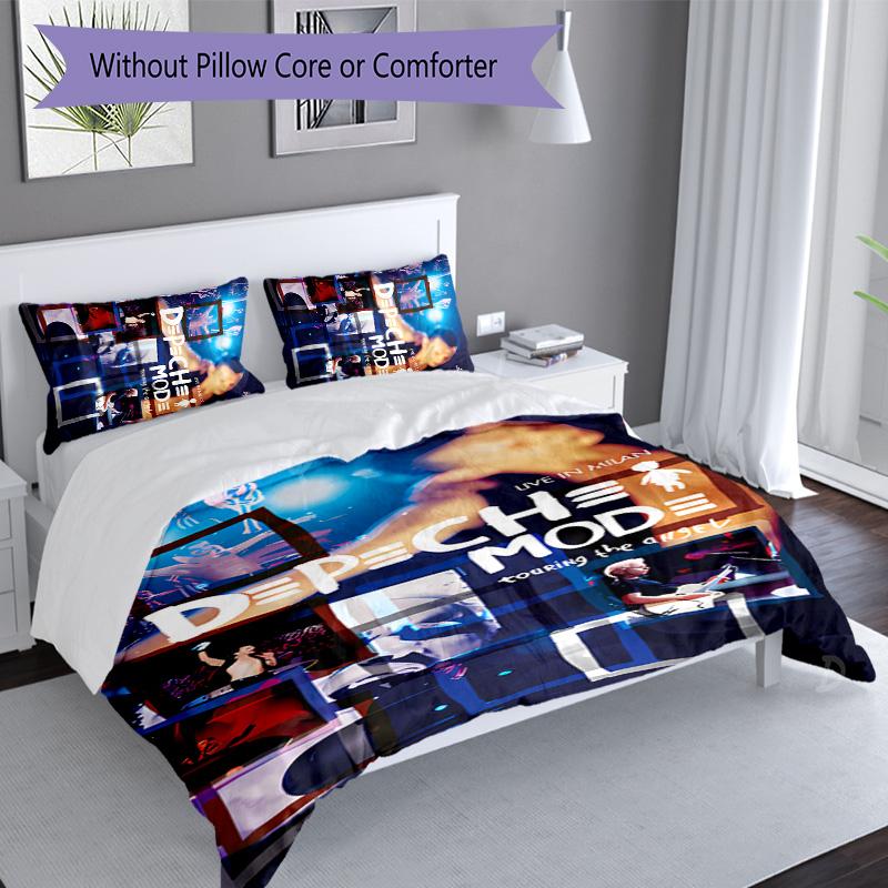 3pcs Depeches Band Mode pattern bedding set duvet cover set includes duvet cover &pillowcases, perfect all season bedroom decoration & gift