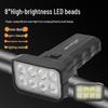 Super Bright Double 8-LED Bicycle Front Light with Type-C Charging & Power Display for Mountain Bikes