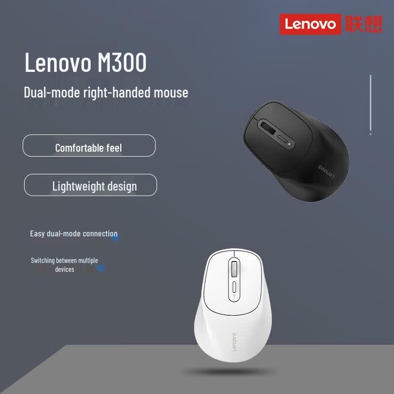 Lenovo M300Pro Dual Mode Wireless Rechargeable Ergonomic Mouse