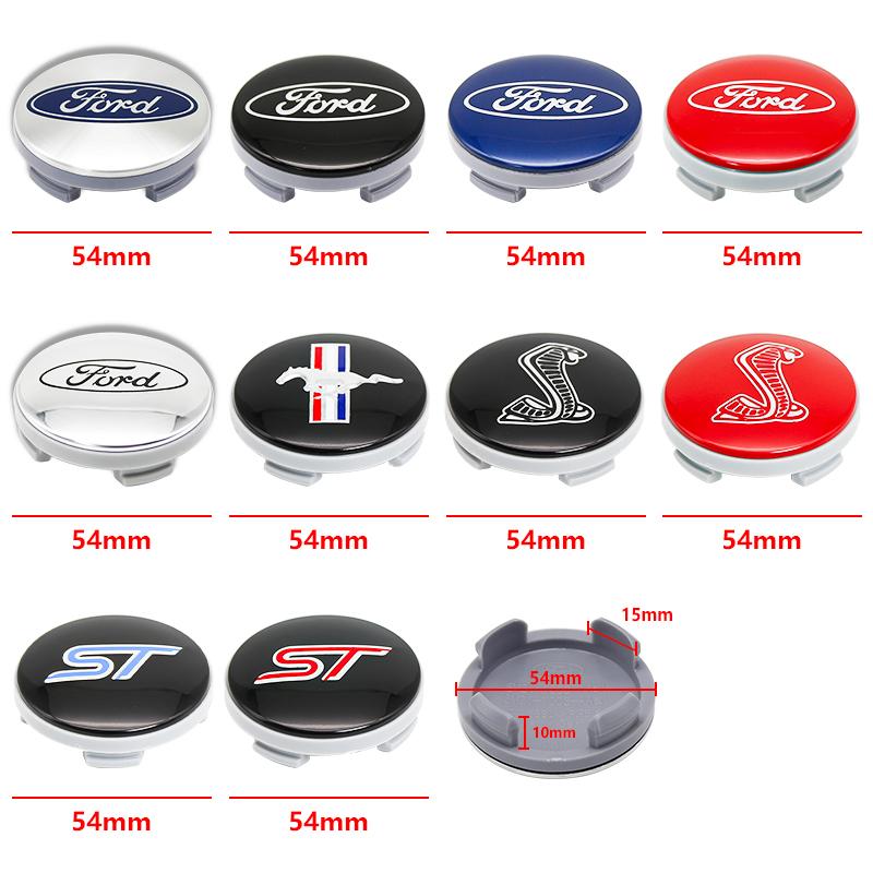 Car Sticker 4Pcs 54mm Auto Emblem Original Wheel Center Cover Car Badge Hubcaps For Ford Focus MK2 Fiesta Mondeo Shelby Kuga Eco