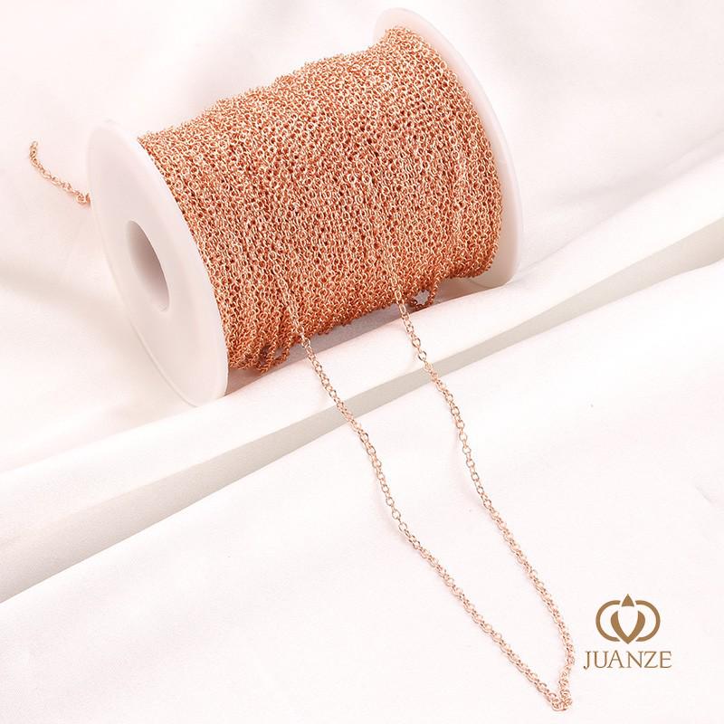 Copper-Plated Gold Color Retention O Cross Chain Necklace with Extension.