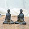 Retro Iron Buddha Statue Indoor Outdoor Zen Decorative Sculptures Simple Home Living Room Tea Room Desktop Meditation Ornament