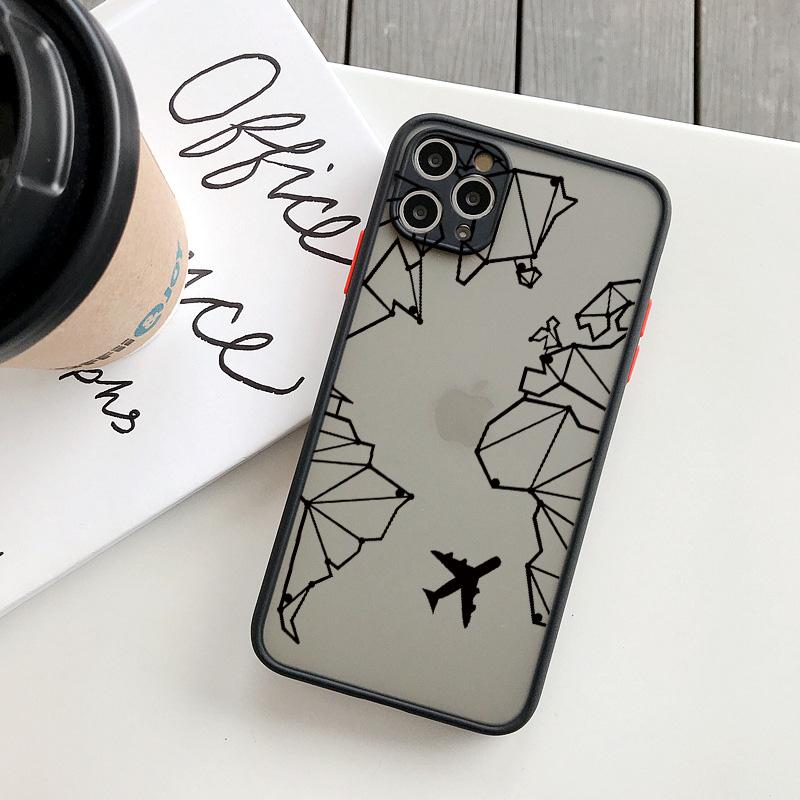 

World Map Travel Airplane Phone Case For iphone 16 15 13 14 11 12 Pro Max 7 8 Plus SE2 X XR XS Back Shockproof Cover Shells iphone X or Xs