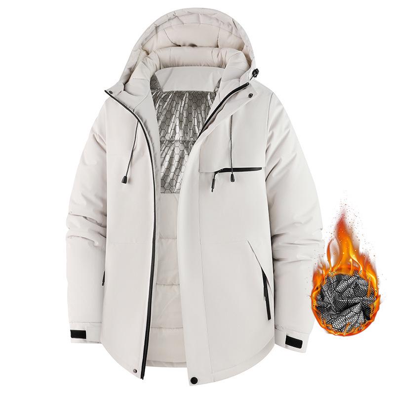 Unisex Graphene Hooded Jacket: Casual, Warm, and Ideal for Mountaineering.