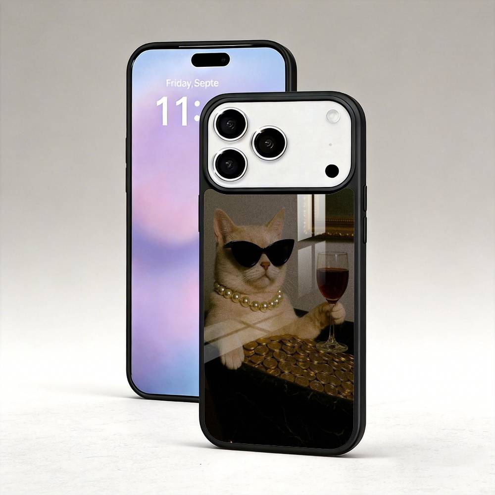 Funny Cat Memes Phone Case For iPhone17,16,15,14,13,12,Pro,Max,Magnetic For Magsafe Wireless Charging