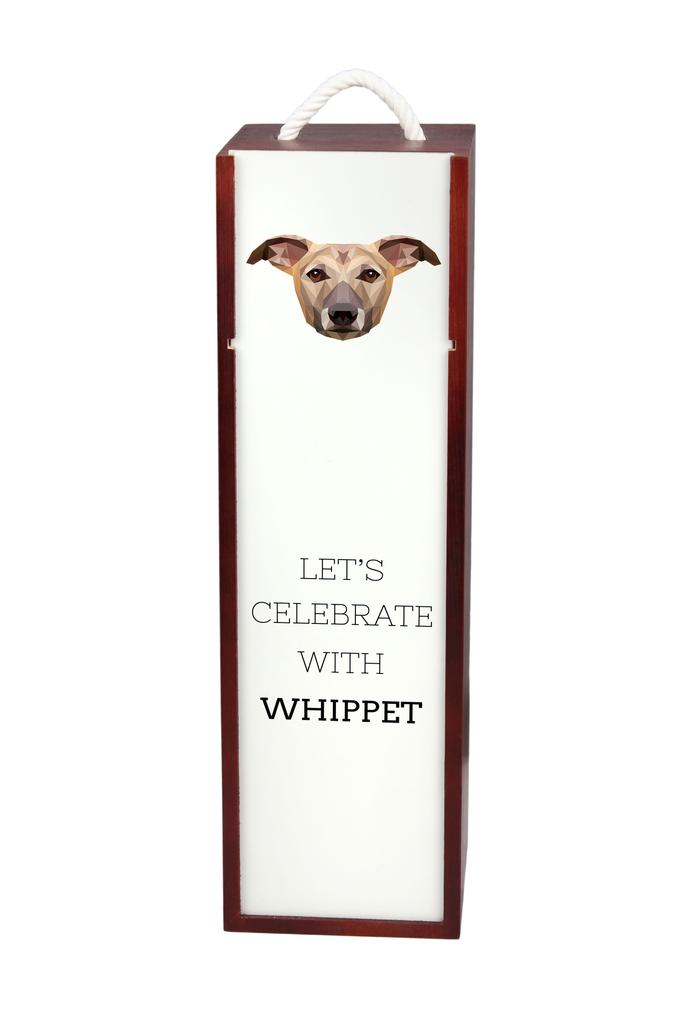 Whippet, Chart Angielski - Geometryczne Pudełko Ze Zdjęciem I Napisem Na Wino Marki Art-Dog