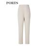 PORTS Women's Oatmeal Gray Wide-Leg Pants