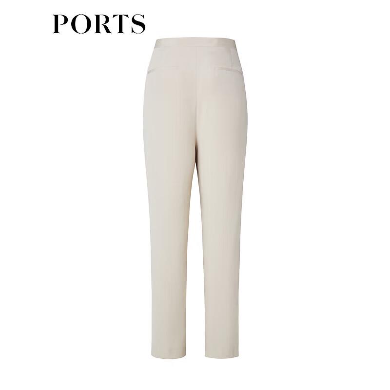 PORTS Women's Oatmeal Gray Wide-Leg Pants