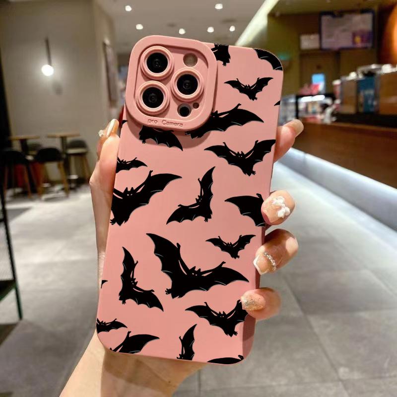 With Bat Print Silicone Phone Case For Samsung Galaxy S26 A56 A55 A54 A53 A36 A35 A34 5G S25 S24 S23 S22 Ultra Plus S21 FE Cover