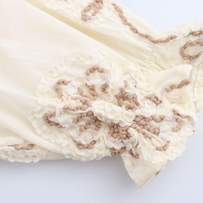 Kaslead New Women Clothes Western Style Flower Embroidery Shirts Dress 8741038 8741037