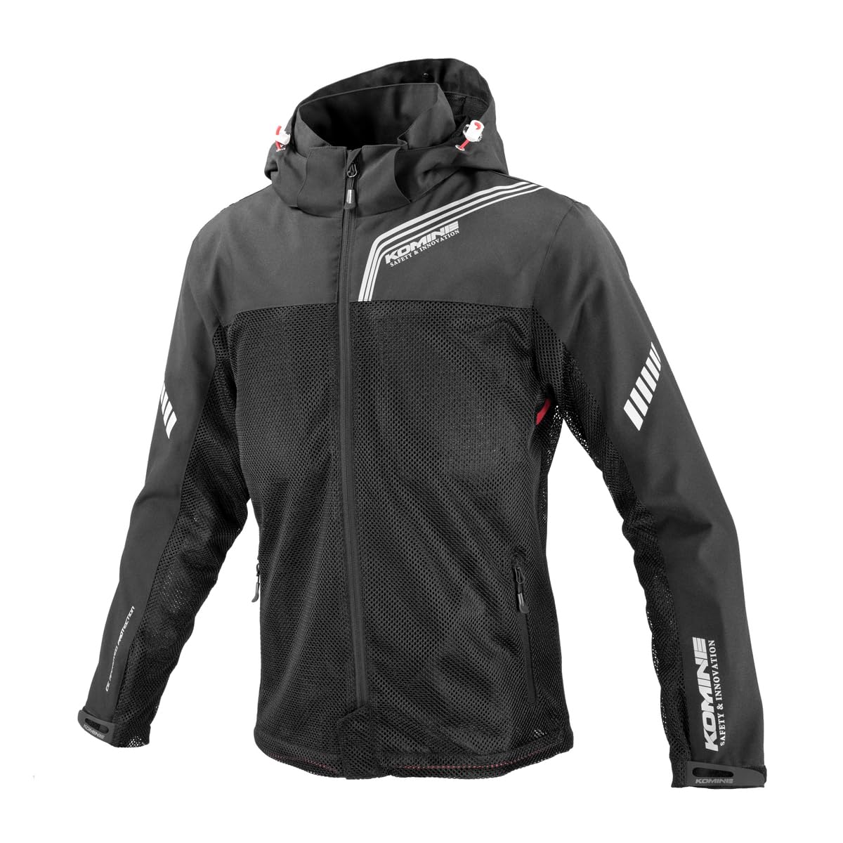 

KOMINE Модель 2025 JK-179 Enigmalite Полусетчатая парка для мотоциклов для весны и лета, стандарт CE, защита, сетка, черный, L Large чёрный
