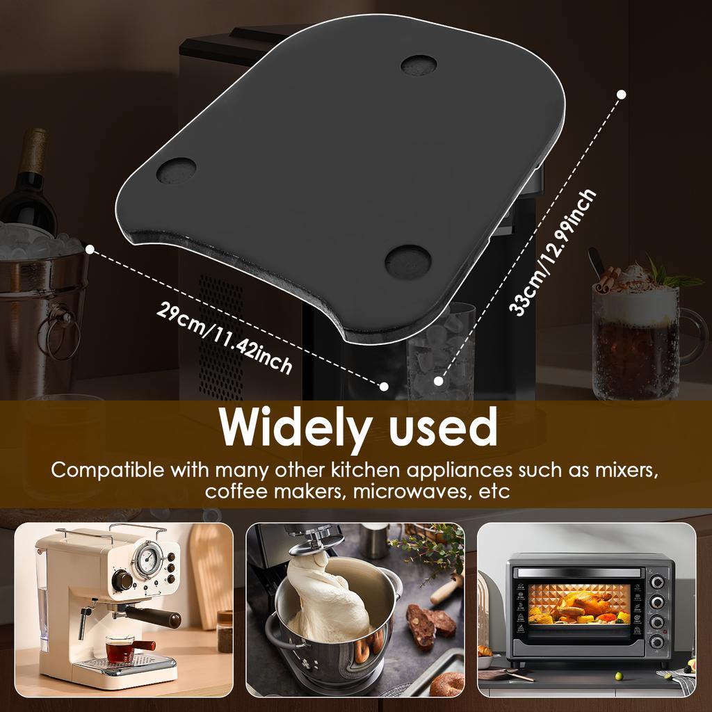 Wood Kitchen Appliance Slider Mat with Wheel and Rubber Feet Coffee Machine Tray Versatile Mixer Accessory for Home Kitchen
