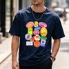 Summer Unisexs Fruit Stickers Graphic Print Tshirt Streetwear Oversized Loose Casual Short Sleeve Suitable For All Seasons Tops