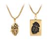 Couple Necklace Heart Shape Bead Chain Rock Style Pendant Couple Necklace