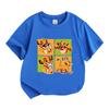 Kids Boys Girls 100% Cotton Short Sleeve O-Neck T-shirt, Cute Cartoon Little Lion Print Casual Tops, Soft Breathable Summer Tees for Children Daily We