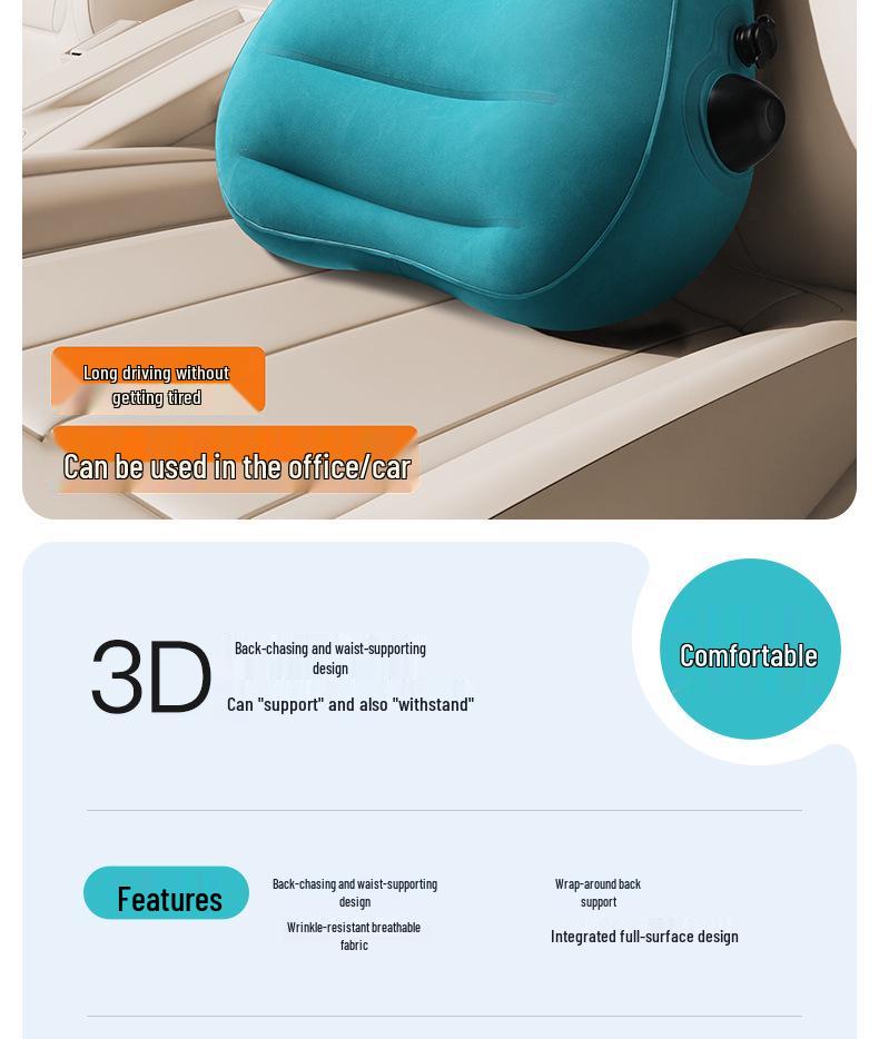 Inflatable Lumbar Pillow & Waist Support for Travel