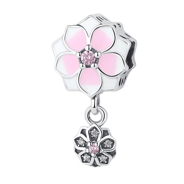 2022 New 925 Sterling Silver Butterfly of Flower Fit Original Charm Bracelet DIY Fashion Silver 925 Jewelry Making