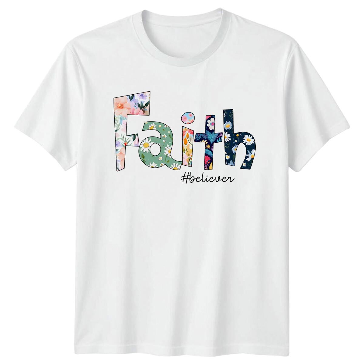 Футболка Floral Faith #believer Christian, Религиозная подарочная футболка S