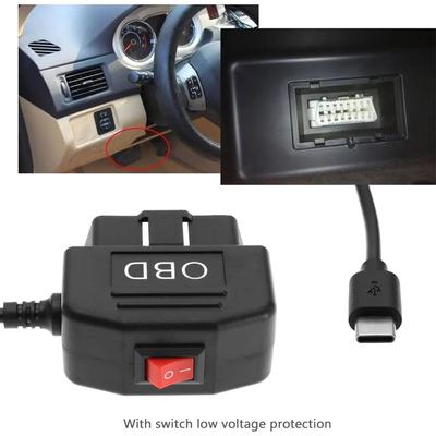 OBD To Type C Charger Power Cable For Dash Camera Car DVR 24h Parking Car Accessories Battery Protection