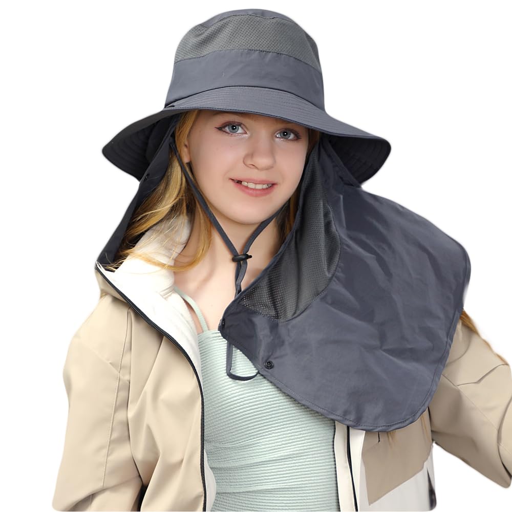 

Safari Hat for Sun Hat for Mountaineering Fishing Sun Protection for UV Outdoor Sports [QIKEJI] Women, Men, Hat, Hat, Men, Mesh, Protection, серый