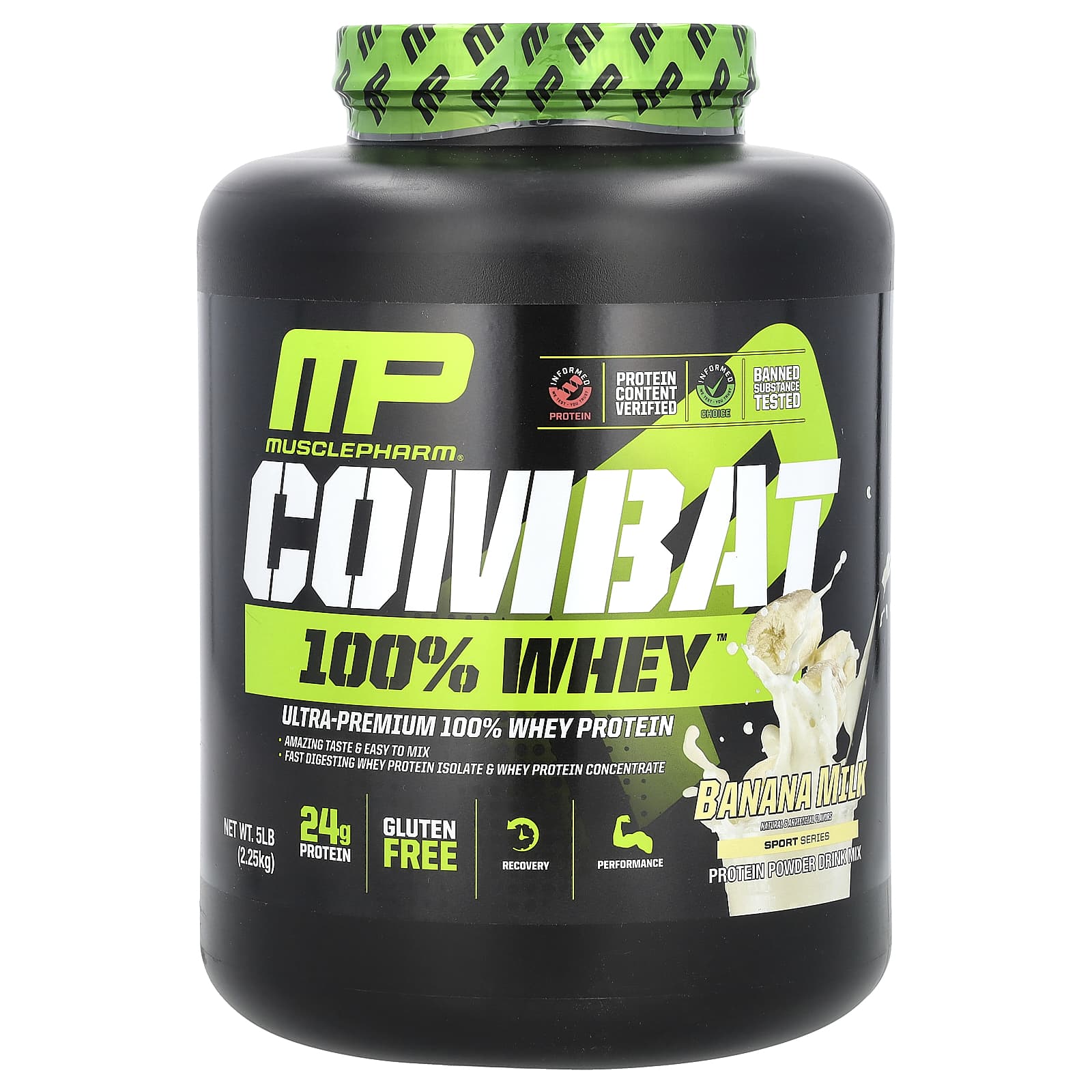 

Combat, 100% Whey, Banana Milk, 2.25Kg(5Lbs)