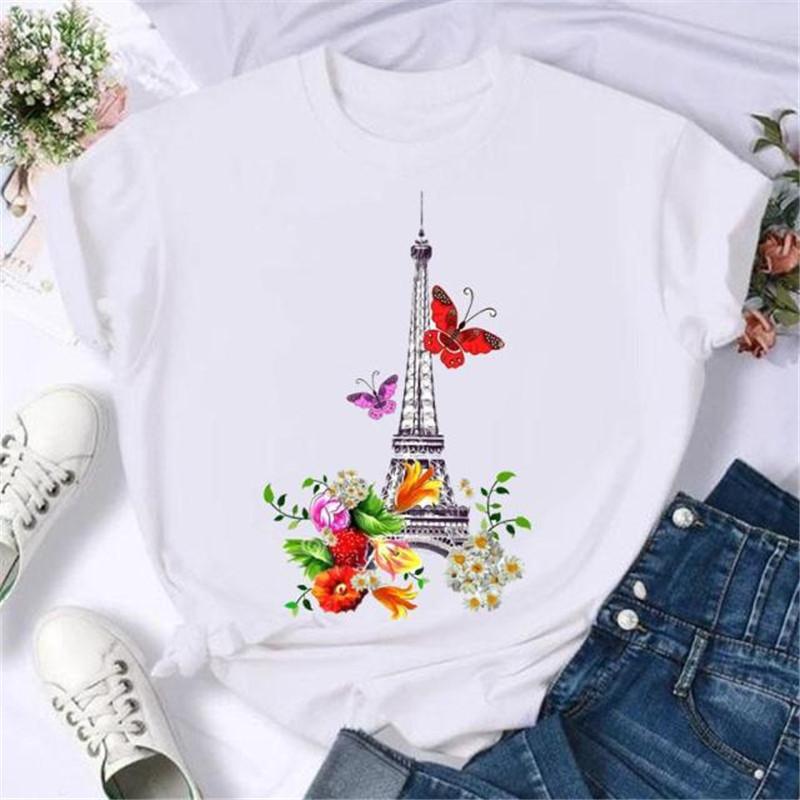 Maycaur Fashion Musical Note Printed Women T Shirt Harajuku Short Sleeve Funny T-Shirt Cute Cartoon Top Tees Female Clothes
