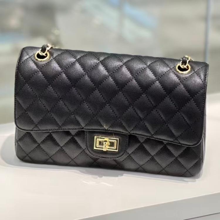 High-Quality Cowhide/Sheepskin Medium Size Cf25 Leather Chain Flap Single Compartment Bag Women's Bag Unmarked