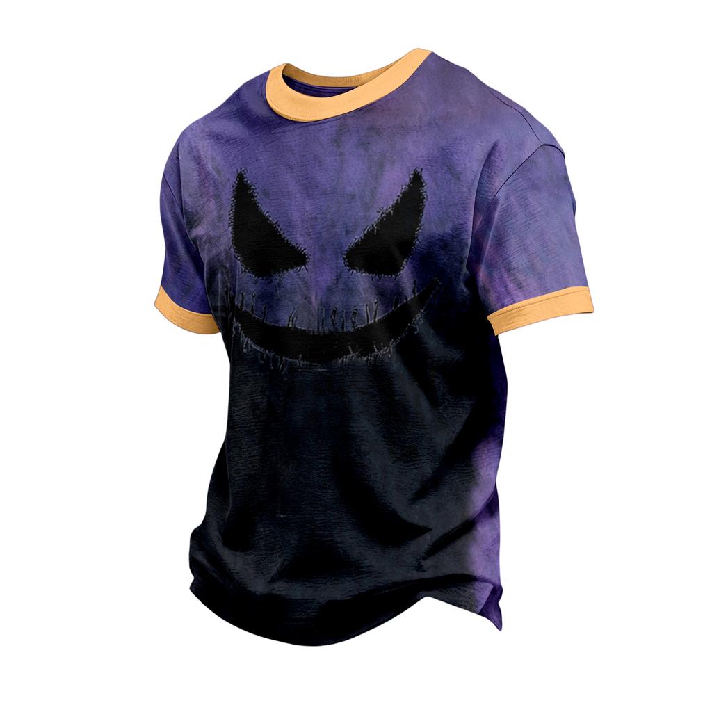 Men's Short Sleeve Halloween Print T-Shirt Casual Fashion Top