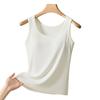Women Sleeveless Camisole Top Wide Strap Tank Top with Built-in Padded Bra Summer Casual