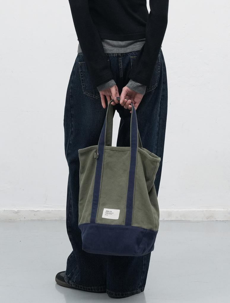 Generalidea Easy Canvas Tote Crossbody Bag [Khaki] / Sbe3U92002