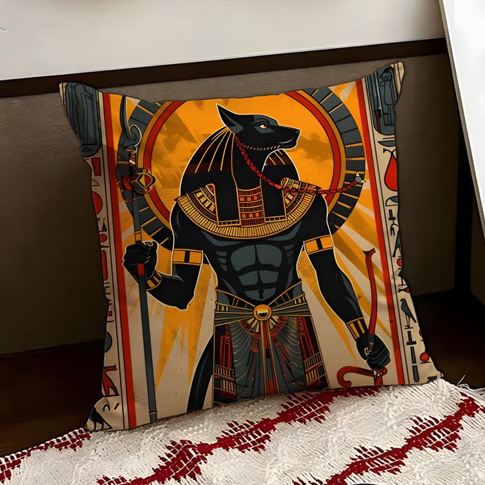 Ancient Egypt AAnubis Cushion Cover Reversible Soft Durable Pillow Cover Home Car MultiScene Use for Daily Comfort