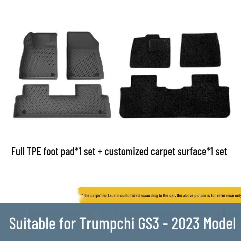 Compatible with 23 Trumpchi GS3 YingSu Models: Eco-Friendly TPE Floor Mats & Waterproof Trunk Mat