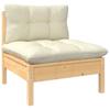 8 Piece Garden Lounge Set with Cream Cushions Pine Wood