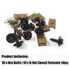 (20 Pcs) Metal Car Screw Body Fender Bumper Retainer U Nut Clips Gasket Fastener