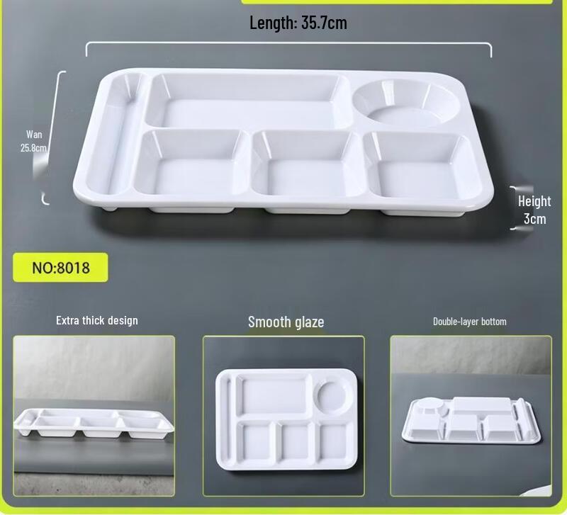 14-inch 6-Compartment Deep Melamine Serving Tray