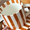 Cup Coffee Striped And Ceramic Saucer Set 5inch Elegant Pattern For Daily Beverages Ergonomic Grip Designs