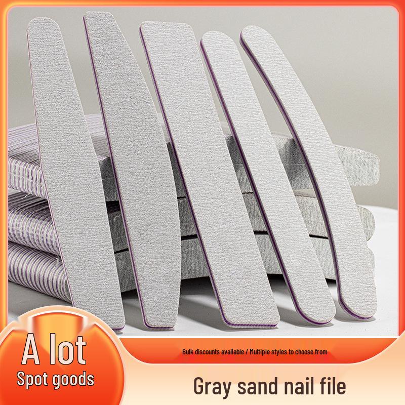 Gray Double-Sided Nail Shaping & Grinding Strips for Manicure