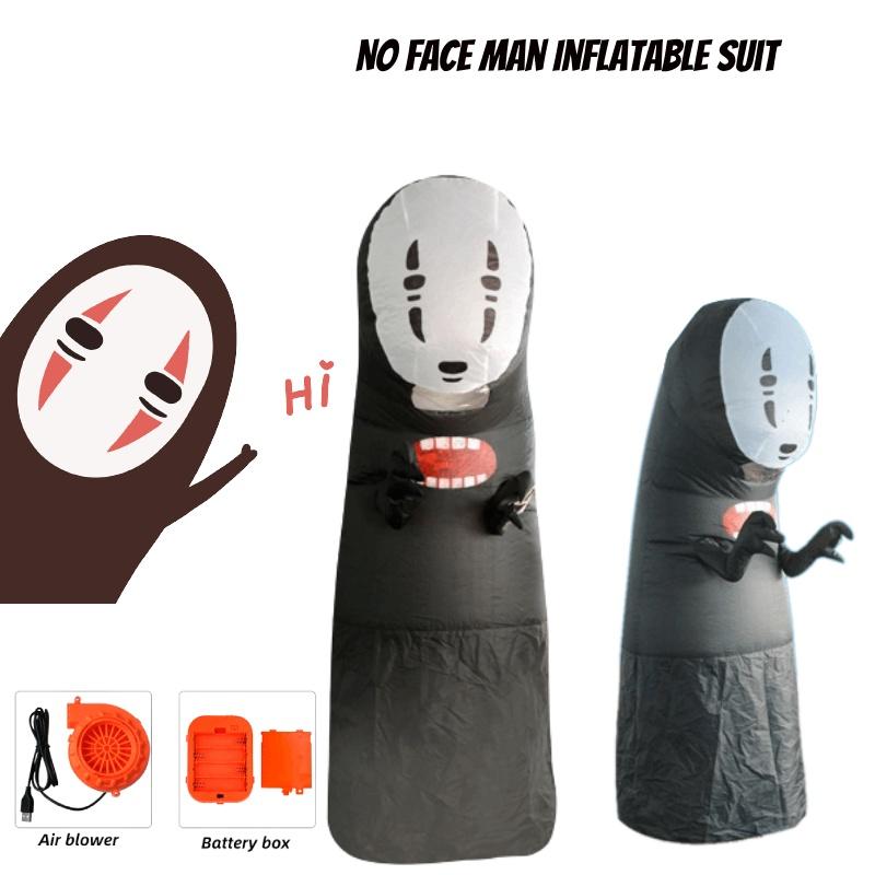 Spirited No Away Face Man Inflatable Costume Halloween Blow Up Fun Suit Cosplay