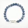 "Turquoise & Volcanic Rock Beaded Bracelet with Dumbbell Charm – Unisex Jewelry”