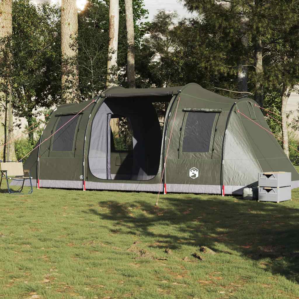 Vidaxl Tourist Tent, 4-Person, Tunnel, Olive, Waterproof