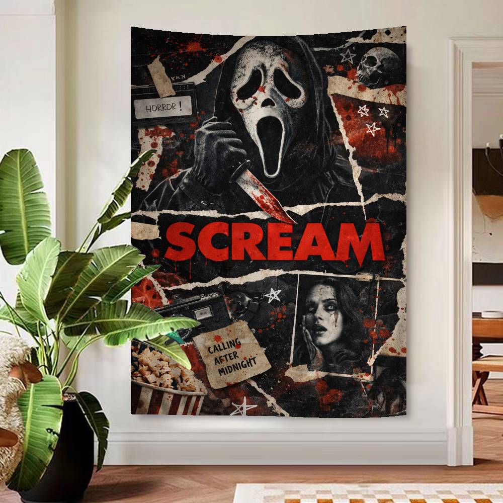 Thriller Movie S-ScreaM Tapestry Art Printing Cheap Hippie Wall Hanging Bohemian Wall Tapestries Mandala Art Home Decor