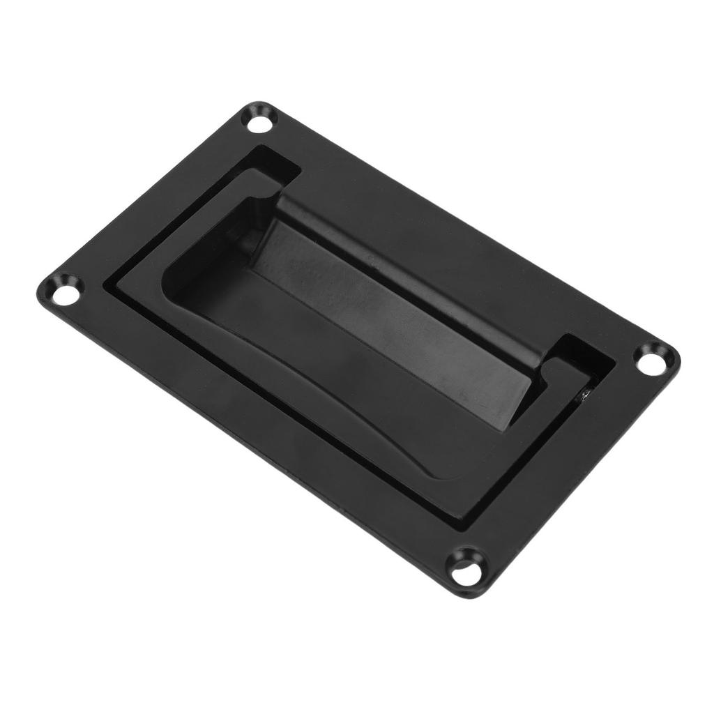 Recessed Door Pull Handle Zinc Alloy Flush Lift Recessed Hatch Handle Black Toolbox Handle with Mount Screws for Yacht