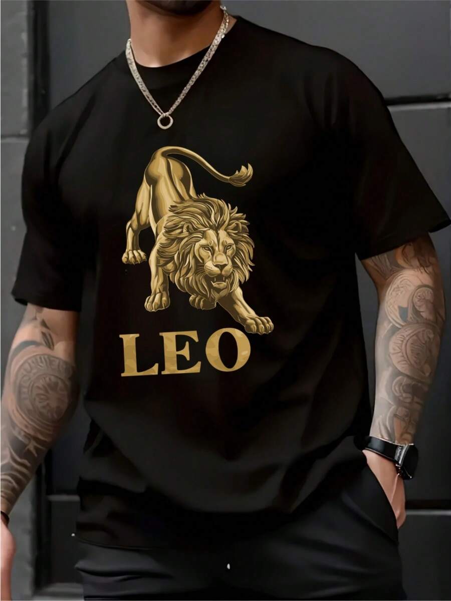 

Unisex s T - Shirt With Leo Lion Pattern S