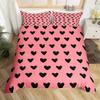 Love Heart Pattern Duvet Cover for Girls Women Pink Romantic Theme Bedding Set Room Decor,Valentine's Day Soft Comforter Cover